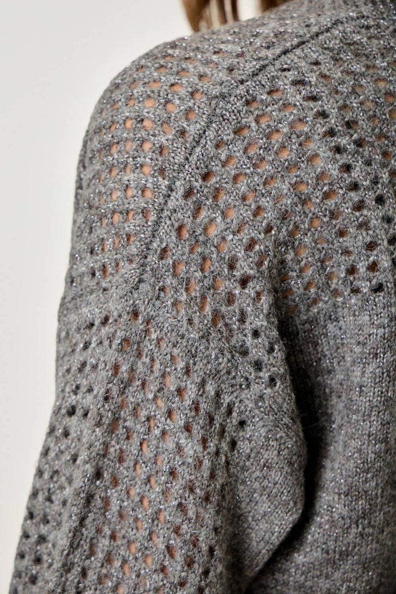 Metallic Sweater Cardigan