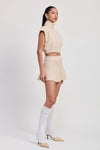 Pleated Mini Fringe Skirt