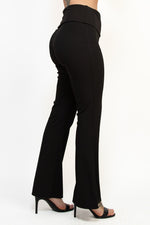 Elastic Ribbed Wide Leg Pant