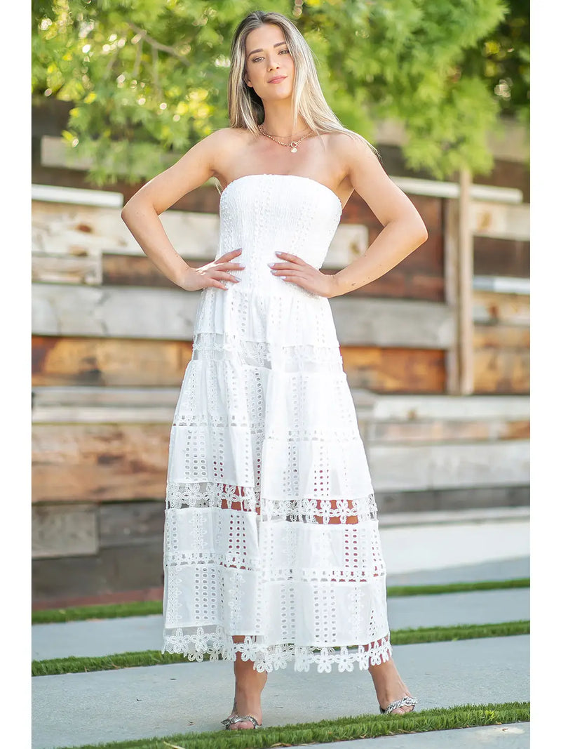 Eyelet Lace Tube Dress TandyWear Eyelet Lace Tube Dress TandyWear