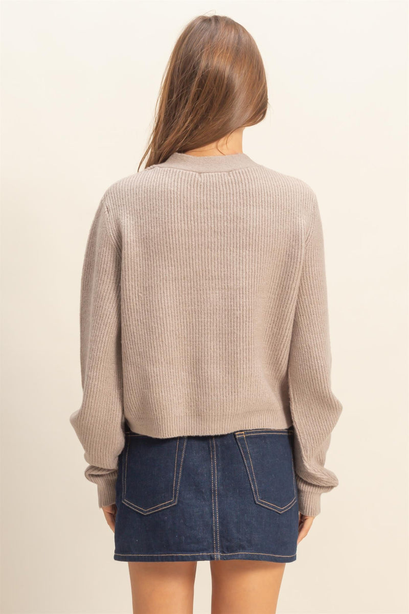 Sparkly Bow Embellished Cozy Cardigan