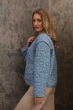Daisy Floral Quilted Bow Tie Jacket
