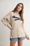 New York Embroidered Hooded Sweater
