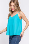Double V-Neck Cami Woven Top