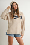 New York Embroidered Hooded Sweater
