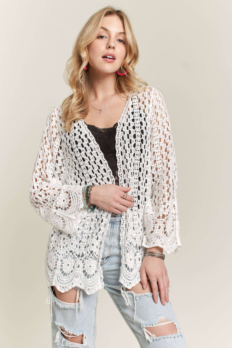 Long Sleeve Crochet Cardigan
