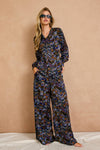High-Waisted Printed Flow Pants