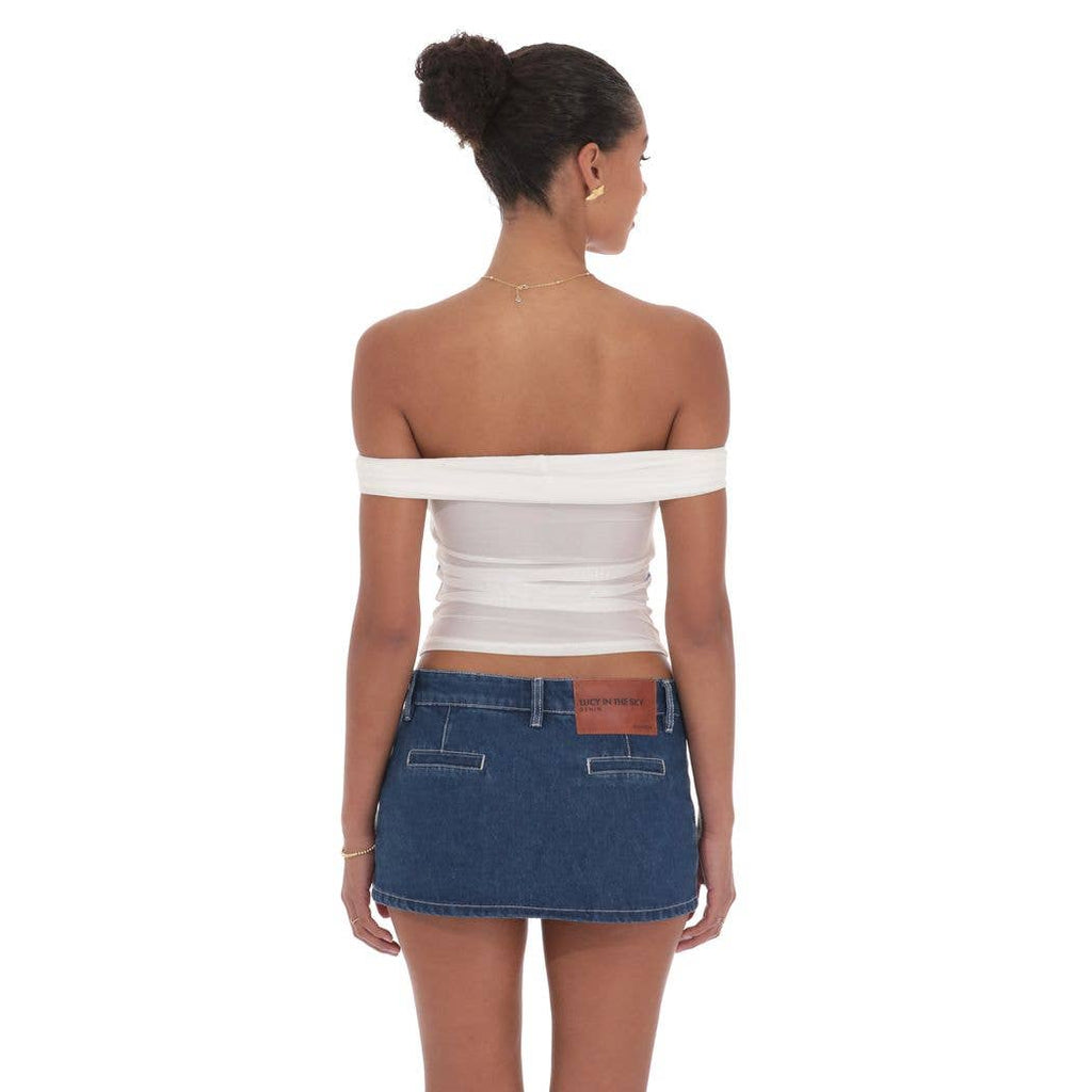 Floral Mesh Off Shoulder Top