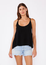 Crochet Lace Scoop Neck Twist Strap Tank Top