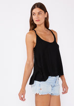 Crochet Lace Scoop Neck Twist Strap Tank Top