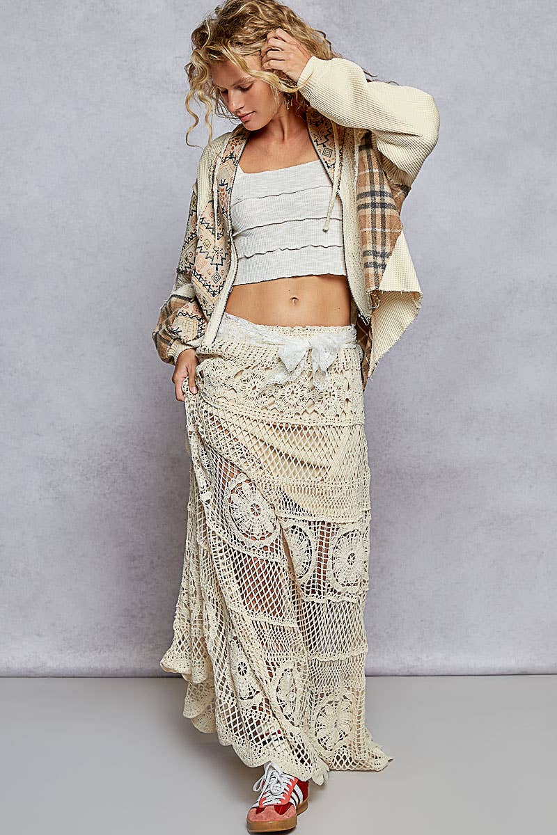 Lightweight balloon sleeve jacket featuring a front zipper, in a soft thermal fabric, perfect for layering in Long Island boutique fashion.