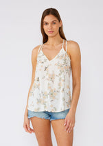 Floral V Neck Halter Tank Top