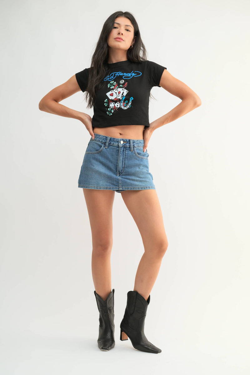 Just USA Denim Mini Skort