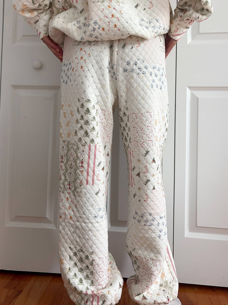 Christmas Holiday Quilted Joggers