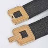 Metal Buckle Stretch Belt: Black