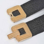 Metal Buckle Stretch Belt: Black