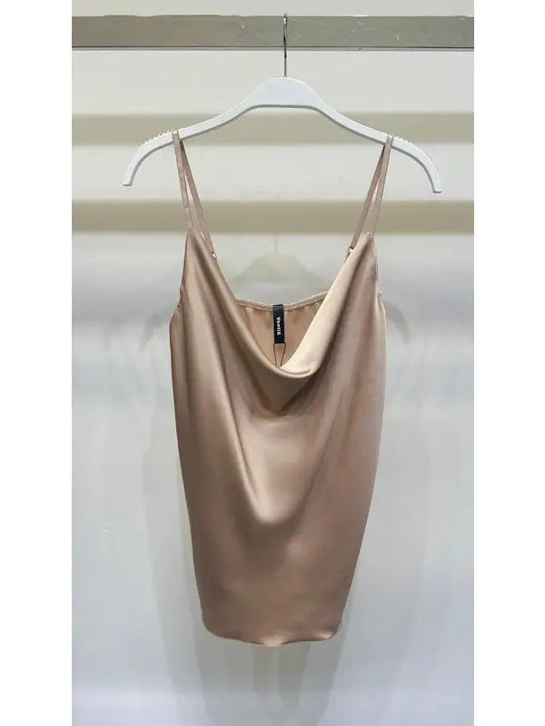 Adjustable Spaghetti Strap Cowl Front Cami