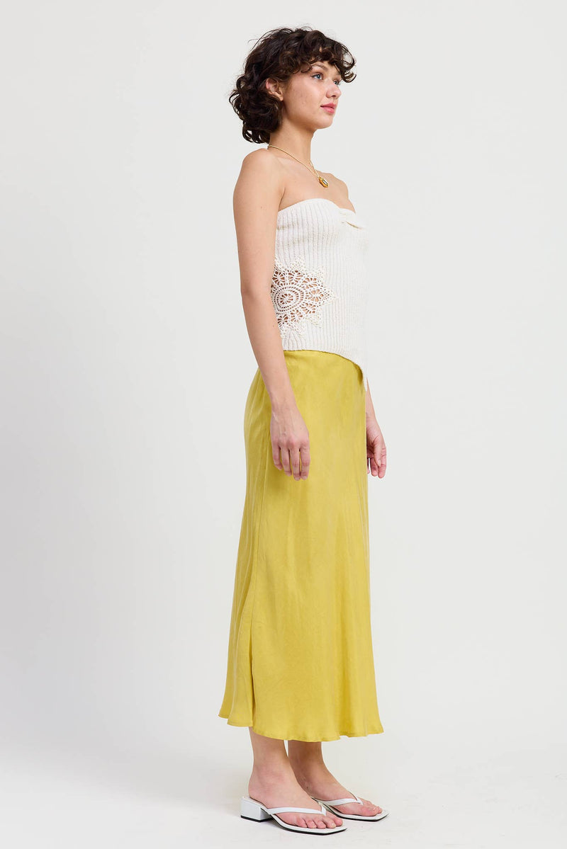 Ribbed Asymmetrical Hem Tube Top