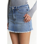 Mica Denim Mini Skirt W/ Raw Hem