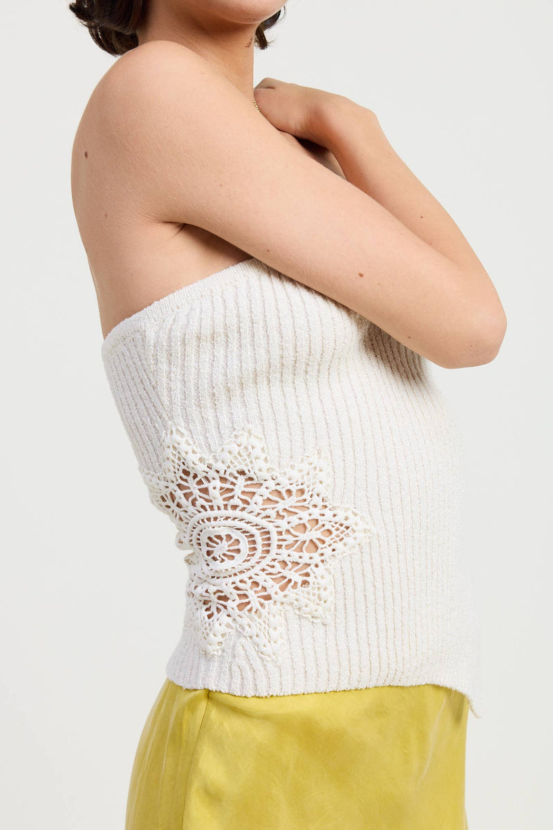 Ribbed Asymmetrical Hem Tube Top