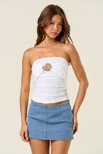 Tube Shirring Top with Seashell Trim