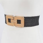 Metal Buckle Stretch Belt: Black