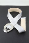 Vintage Metal Buckle Metallic Stretch Straw Belt
