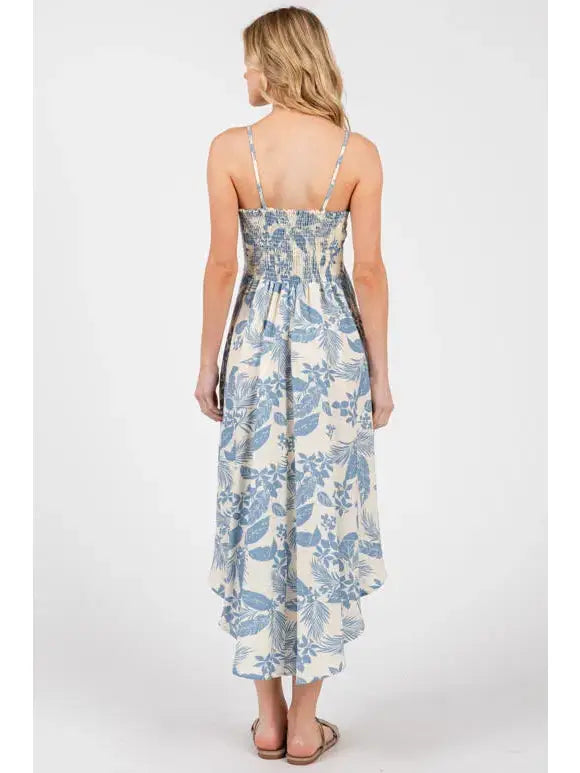 Chest Ruched Round Hemming Midi Dress