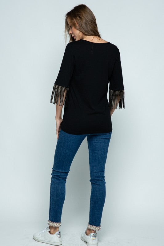 Fringe Sleeve Top