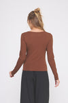 Soft Modal Knit Asymmetric Neck Top