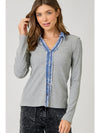 Washed Thermal Button Down Top