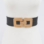 Metal Buckle Stretch Belt: Black