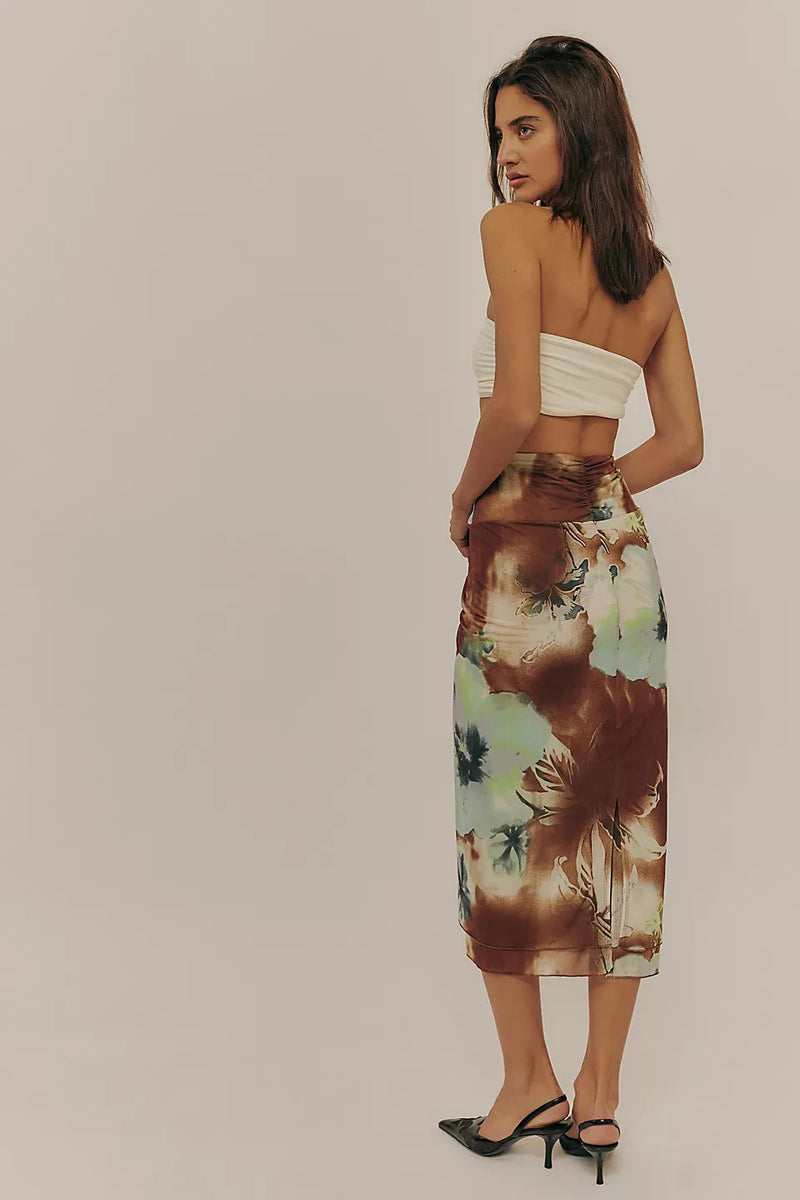 Free People Sunset Mesh Midi Skirt