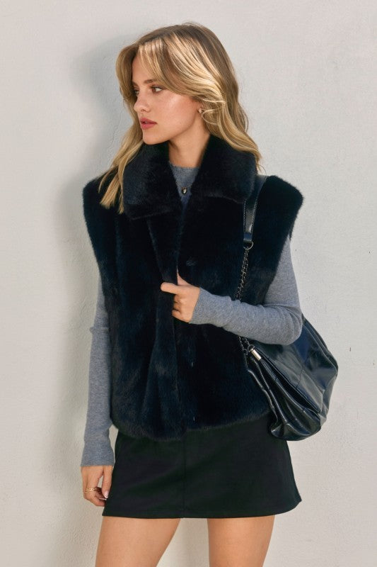Wind Whispers Fur Collared Vest