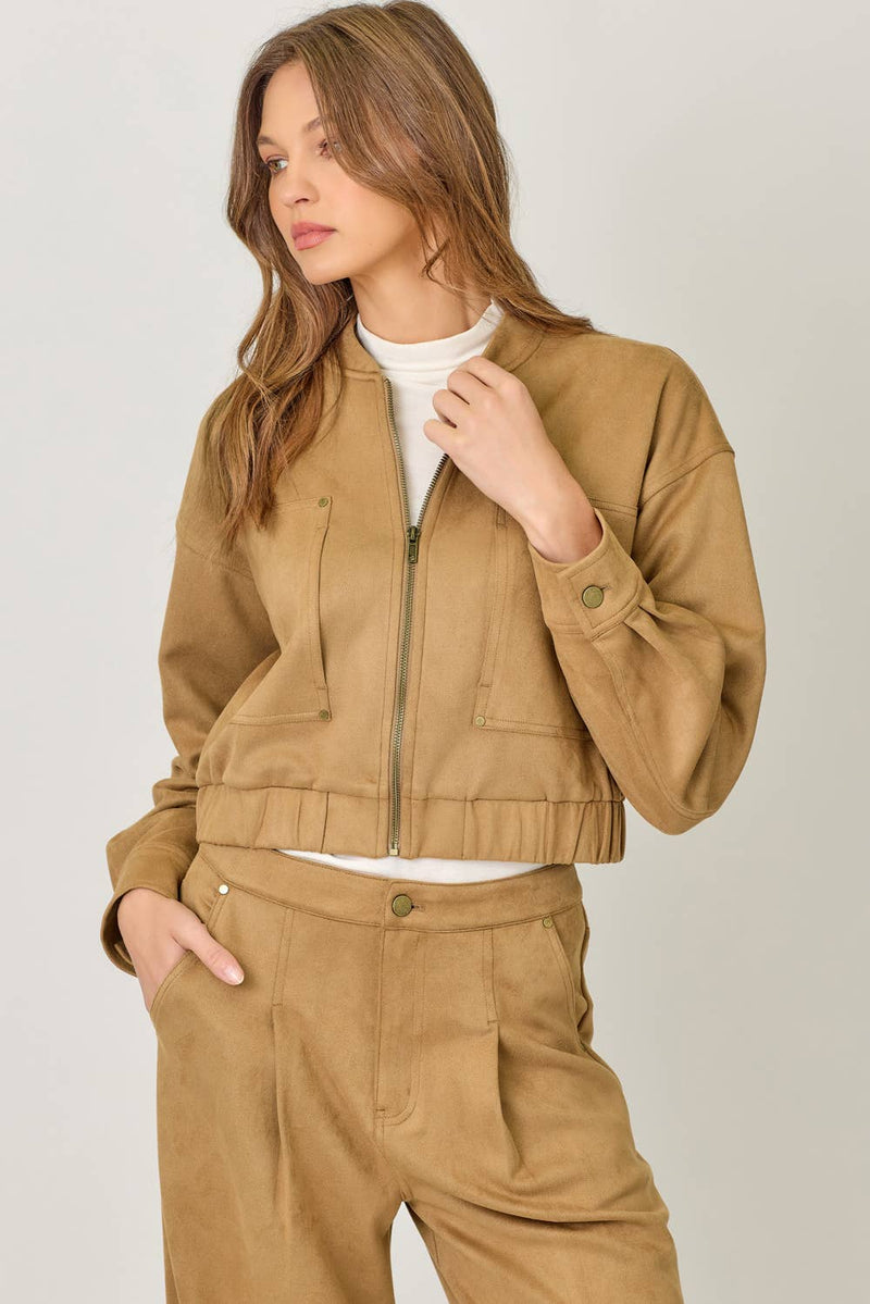 Suede Bomber Jacket