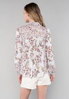 Mixed Challis Print Multi Seam Button Front Blouse