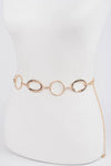 Multi Round Metal Chain Belt: Gold