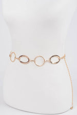 Multi Round Metal Chain Belt: Gold