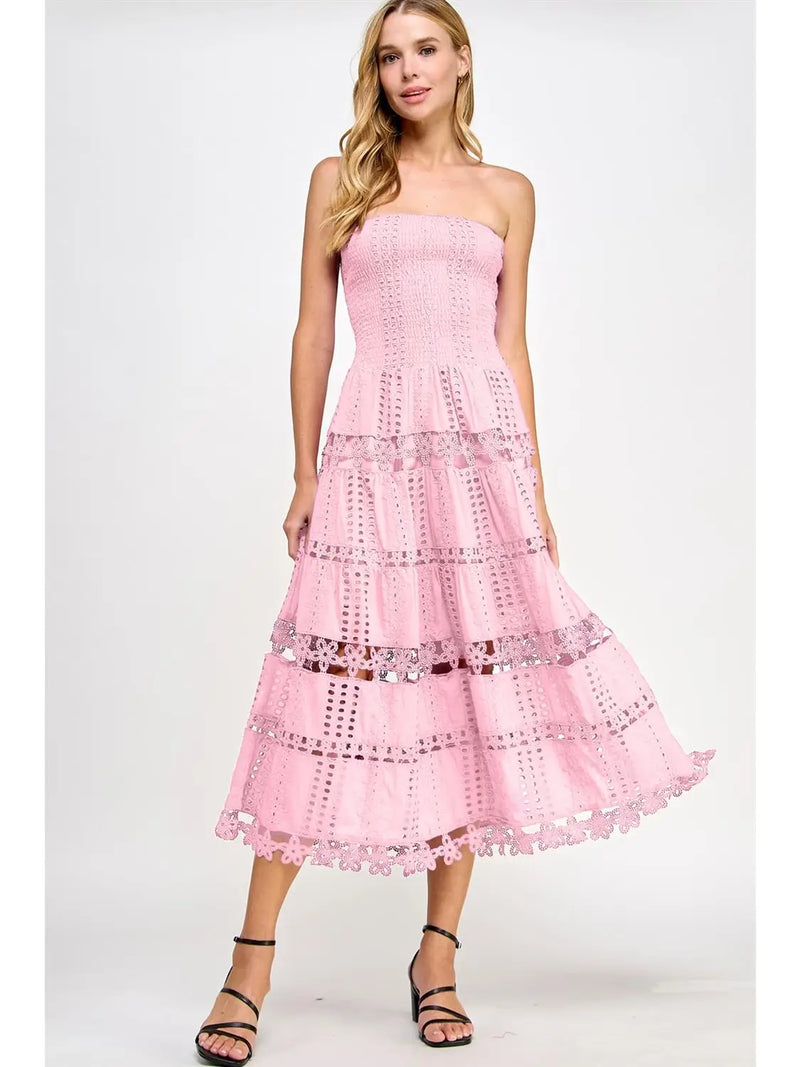 Eyelet Lace Tube Dress TandyWear Eyelet Lace Tube Dress TandyWear