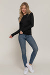 Long Sleeve Crew Neck Double Layer ITY Knit Top
