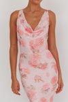 Cowl Neck Floral Maxi Dress