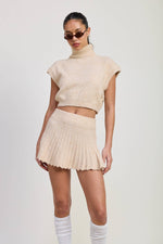 Turtle Neck Cap Sleeve Top