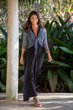 Summer Knit Sheer Cardigan Bolero Shrug Cover- Navy Blue