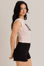 Boat Neck Lace Top