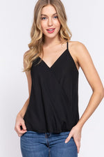 V-Neck Surplice Woven Cami Top