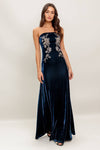 Navy Velvet Maxi Dress