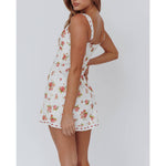 Floral Print Bow Detail Mini Dress