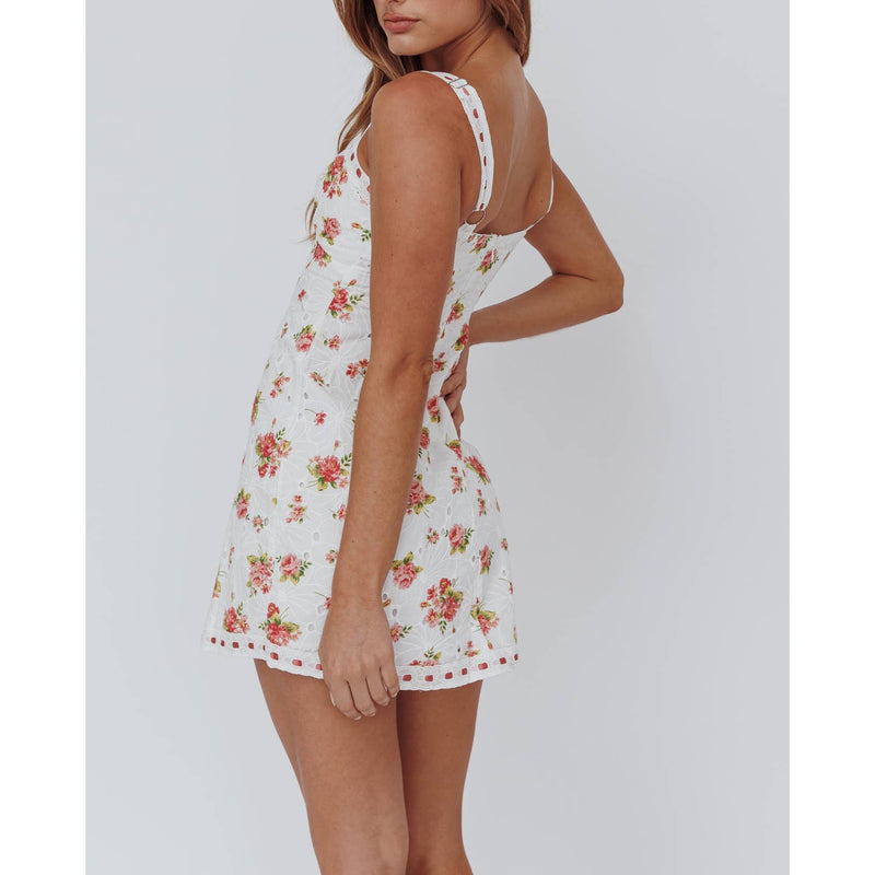 Floral Print Bow Detail Mini Dress