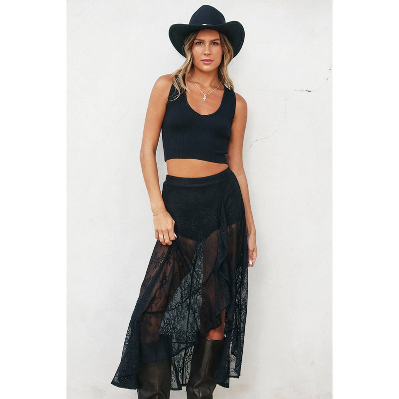 Playing Hard Ruffled Lace Skirt