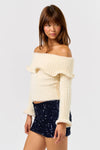 Off-the-Shoulder Wire Sweater Top